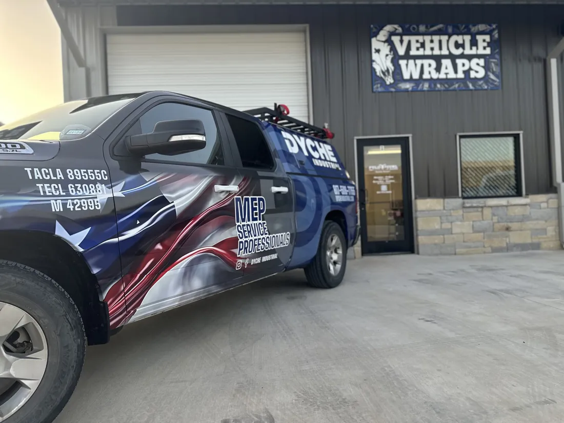 Decals and lettering on a commercial work truck — Full Curl Graphix