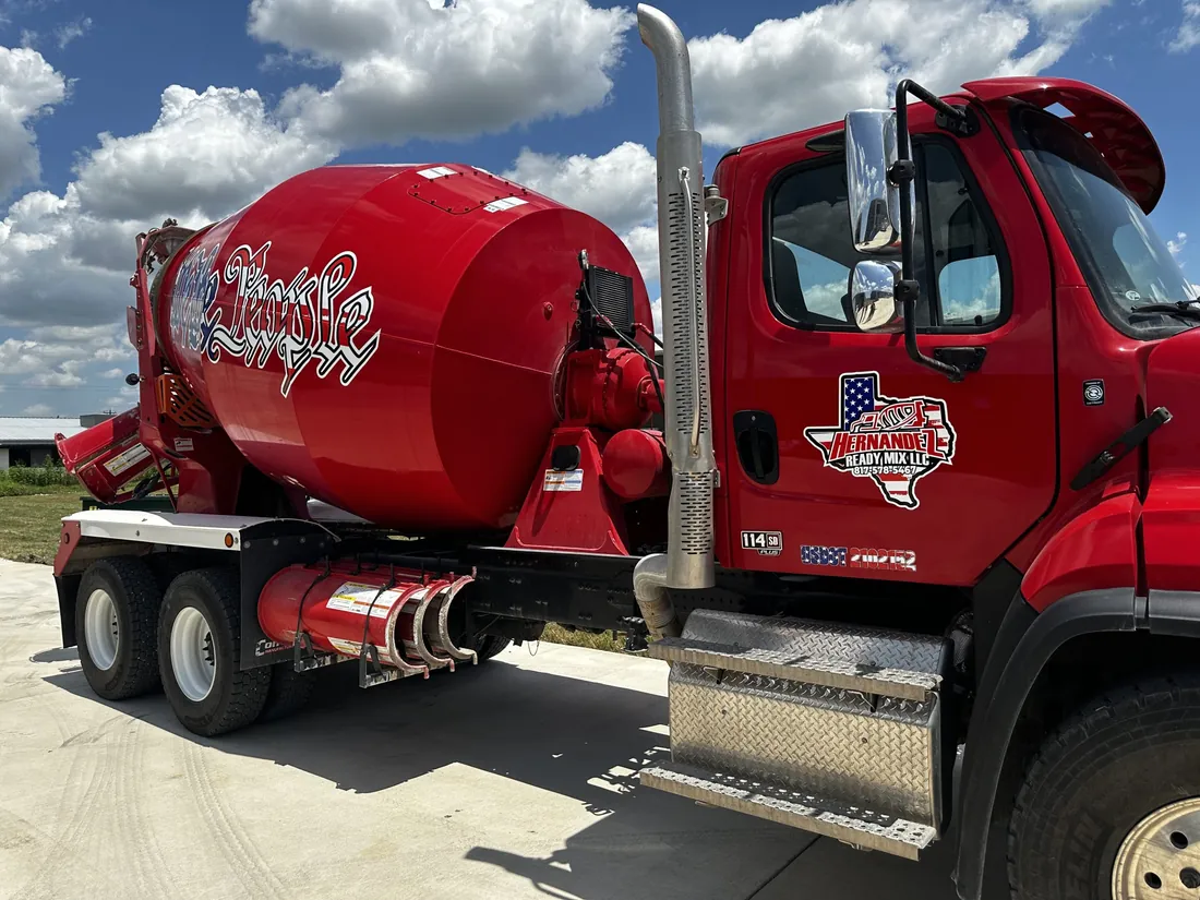 Custom graphics on a concrete mixer truck — Full Curl Graphix